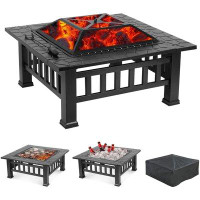 Darby Home Co Thorsen 31.8897'' H x 31.8897'' W Steel Wood Burning Outdoor Fire Pit Table