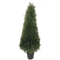 Primrue 4.5'' Artificial Cedar Topiary in Planter