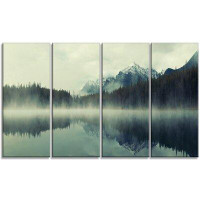 Design Art 'Lake Herbert in Foggy Morning' Photographic Print Multi-Piece Image on Wrapped Canvas
