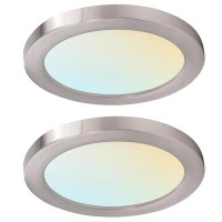 Luxrite Luxrite 5 Inch LED Flush Mount 10W 3 Colour Selectable 600 Lumens Dimmable Damp Rated J-Box Install Black Trim 2