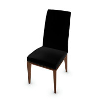 Calligaris Bess Padded Upholstered Chair with High Back and Wooden Base