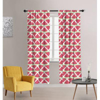 East Urban Home Retro Window Curtains, Classical Vertical Stripes Pattern Texture Image Old Fashioned Display, Lightweig