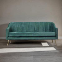 Everly Quinn American simple living room sofa light luxury three green sofa