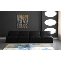 Latitude Run® Velvet 140'' Armless Sofa