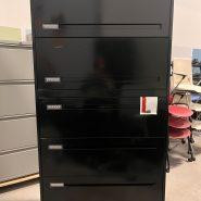 Teknion 5 Drawer Lateral Filing Cabinet – Full Pull Handles – Black in Desks in Belleville Area