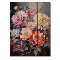 Darby Home Co Asian Art Peonies In Coral On Wood Print