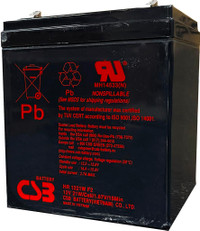 Perfect for Bikes Scooters and General Projects! Csb Mh14533(N) 12v/2.7ah Rechargeable Sealed Lead Acid Batteries