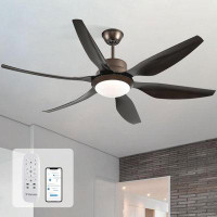 Wrought Studio 56" Wrought Studio™ Large Ceiling Fan With Light And Remote Control