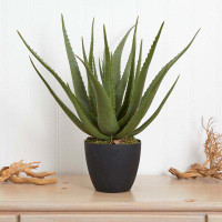 Union Rustic 19" Artificial Agave Plant in Planter