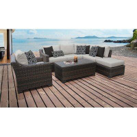 kathy ireland Homes & Gardens by TK Classics River Brook 7 Piece Outdoor Wicker Patio Furniture Set 07f