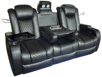 NEW LEATHER HOME THEATER SEAT SOFA POWER RECLINER 622BR