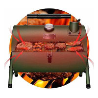 FETMIA Green Portable Charcoal Grill: Multi-Functional BBQ Smoker For Outdoor Hiking Picnics