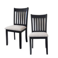 Red Barrel Studio Upholstered Seating Comfortable Black Dining Chairs Set Of 2 For Farmhouse, Kitchen