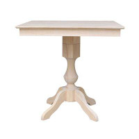 Ophelia & Co. Manzano Counter Height Solid Wood Pedestal Dining Table