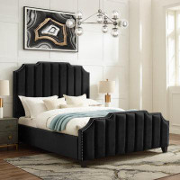 Willa Arlo™ Interiors Kearny Velvet Upholstered Channel Tufted Bed