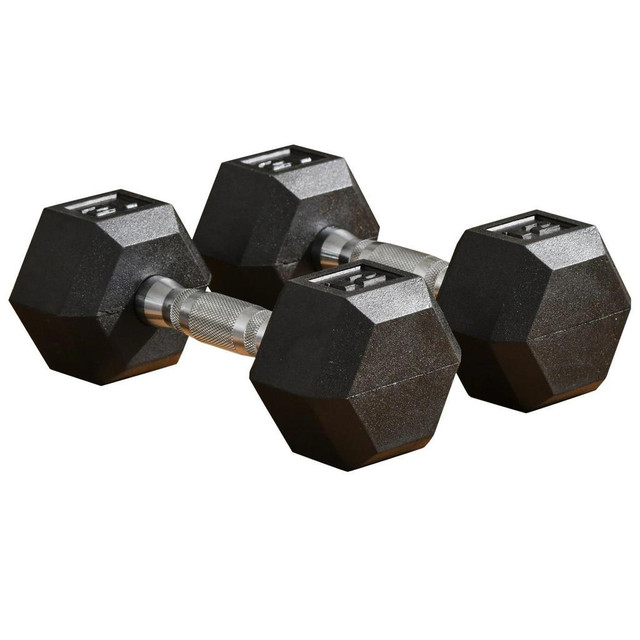 RUBBER DUMBBELLS WEIGHT SET, TOTAL 24LBS(12LBS EACH) DUMBBELL HAND WEIGHT FOR BODY FITNESS TRAINING FOR HOME OFFICE GYM, in Exercise Equipment