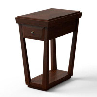 Wildon Home® 2-Tier Rubber Wood Classic End Table With Drawer And Shelf