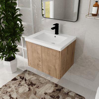 Ebern Designs Charlierose 24" Wall-Mounted Single Bathroom Vanity Set