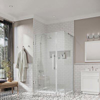 Ove Decors OVE Decors Endless TP0111100 Tampa-Pro, Corner Frameless Hinge Shower Door, 29 13/16 In. W X 72 In. H, In Chr