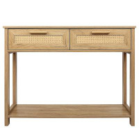 Bayou Breeze Console Table With 2 Drawers,  Sofa Table, Entryway Table With Open  Storage Shelf, Narrow Accent Table Wit