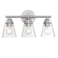 Breakwater Bay 17.91 In. 3-Light Vanity Light With Brush Nickle Finish And Seeded Glass Shade