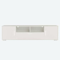 Wrought Studio 13.80 In. W White Morden TV Stand, With LED Lights, High Glossy Front TV Cabinet, Up To 65 In.