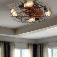 Williston Forge Caged Ceiling Fan With Light,  With Remote Control,with Reversible Motor