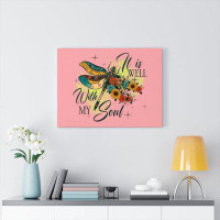Trinx It Is Well Dragonfly Green Christian Wall Art Bible Verse Print Ready To Hang