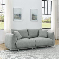 Ivy Bronx 78.8'' Sofa Couch with Solid Wood Frame and Stable Metal Legs, 2 Pillows for Living Room