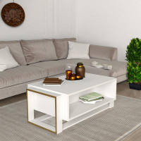 Everly Quinn Rectangle Coffee Table With Storage
