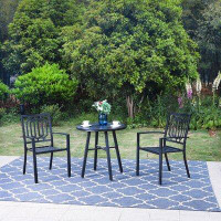 Lark Manor 3 Pieces Patio Dining Set With Metal Table