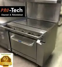 Gas range with 36 flat top gas grill - clean unit
