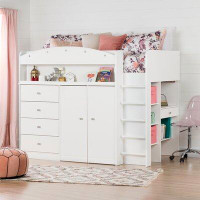 South Shore Tiara Twin 4 Drawer Loft Bed with Built-in-Desk by South Shore