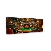 Stupell Industries Deer Animals Playing Poker Table Cabin Lodge Oversized Stretched Canvas Wall Art By Leo Stans am-971_