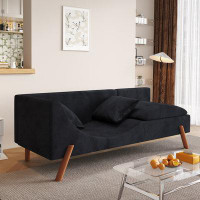 George Oliver 24.4 x 65 x 27.2_Cut-And-Fill Chaise Longue, Convertible Multifunctional Loveseat Sofa