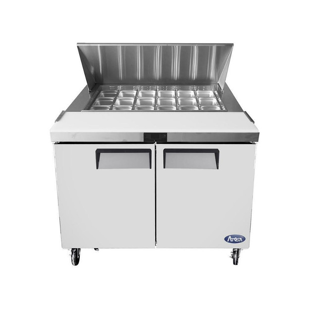 Atosa MSF8306GR 48 Inch Mega Top Refrigerated Sandwich / Salad Prep Table Stainless steel exterior &amp; interior in Other Business & Industrial in Ontario - Image 2