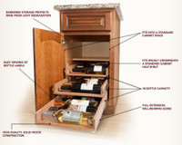 Wine Logic in-cabinet wine storage - 12, 18, 24 & 30 Bottle Capacity ( Installs Easily )
