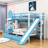 Harper Orchard Millings Twin over Twin 2 Drawer Standard Bunk Bed with Shelves by Harper Orchard