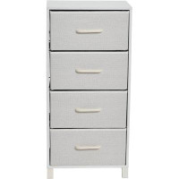 Latitude Run® Household Essentials White 4 Drawer Bed Side Table