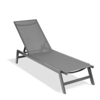 Ebern Designs Outdoor Chaise Lounge Chair, Five-Position Adjustable Recliner
