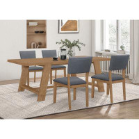 Red Barrel Studio Dannely Trestle Dining Set in Blue and Brown