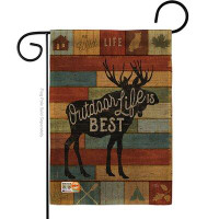 Breeze Decor Outdoor Life Is Best Burlap Nature Impressions 2-Sided Polyester 18.5 x 13 in. Garden Flag