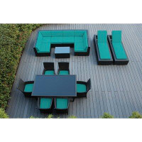Ebern Designs Pavior 16 Piece Rattan Complete Patio Set with Cushions