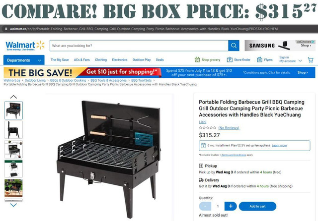 PORTABLE STAINLESS STEEL BARBECUE GRILL FOR ONLY $44.95! in Fishing, Camping & Outdoors - Image 3