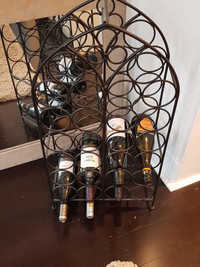 26 Bottles Holder Laura Ashley Wine Rack:  Black Arched (10 w x 7l x 47 h), Free Standing Metal with Handle