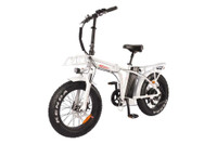Sale! DJ Folding Bike 500W 48V 13Ah Power Electric Bicycle, Pearl White, LED Light, Suspension Fork and Shimano Gear