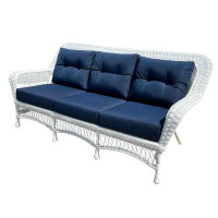 Red Barrel Studio Princeton 78'' Wide Outdoor Wicker Patio Sofa with Cushions