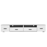 Latitude Run® White TV Stand For Living Room,  Modern Entertainment Center Stand For TV Up To 90 Inch, Large Led TV Stan