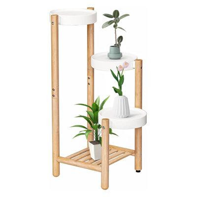 Latitude Run® Plant Stand Indoor, 4 Tier Bamboo Plant Stands Corner Plant Stand For Multiple Plants, Tall Plant Shelf Pl in Plants, Fertilizer & Soil