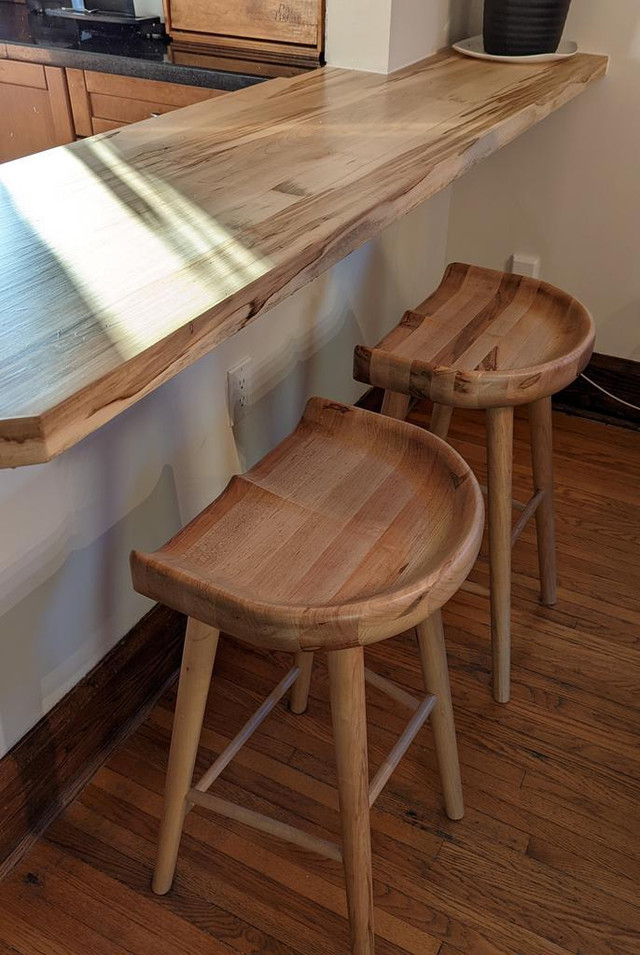 Amish/Mennonites Custom Built Handmade Maple Walnut Kitchen Bar Stool in Chairs & Recliners - Image 3